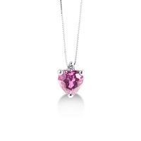 Collana Lux Gioielli Donna in Oro bianco Zaffiro rosa CLLK3493ZP;050;9B